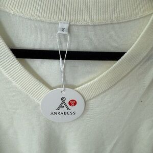 ANRABESS Women's V-Neck Sweater - Soft White